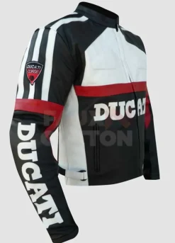 Ducati Corse Black and White Leather Jacket