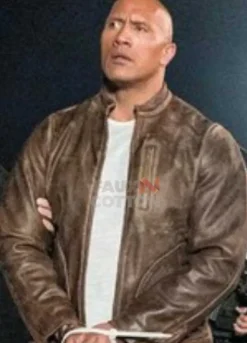 Dwayne Johnson Rampage Distressed Brown Leather Jacket