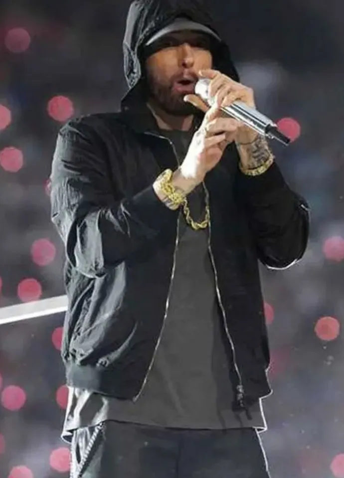 Eminem Super Bowl Show Black Hooded Jacket