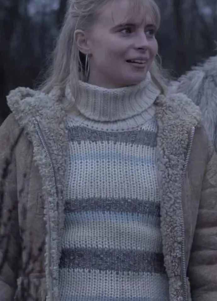 Equinox 2020 (Ida) Karoline Hamm Beige Shearling Wool Coat
