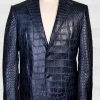 Exotic Alligator Leather Jacket In Black