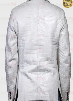 Exotic White Alligator Leather Jacket