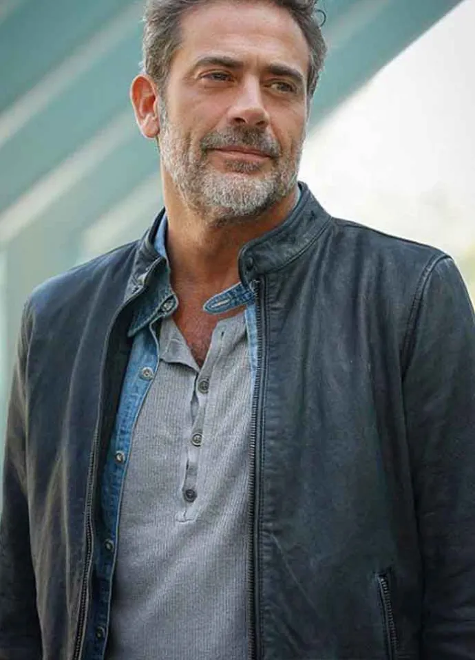 EXTANT (JD RICHTER) JEFFREY DEAN MORGAN BLACK LEATHER JACKET