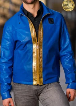 Fallout 76 Vault Blue Leather Jacket