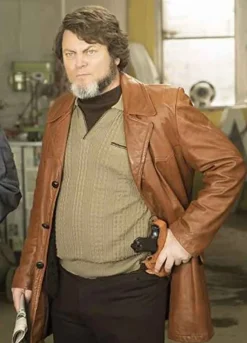 FARGO (KARL WEATHERS) NICK OFFERMAN BROWN LEATHER JACKET