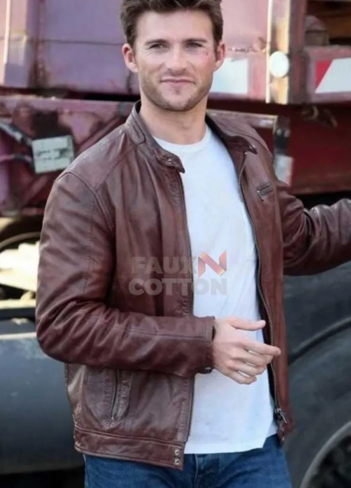 Fate of the Furious Scott Eastwood Brown Leather Jacket