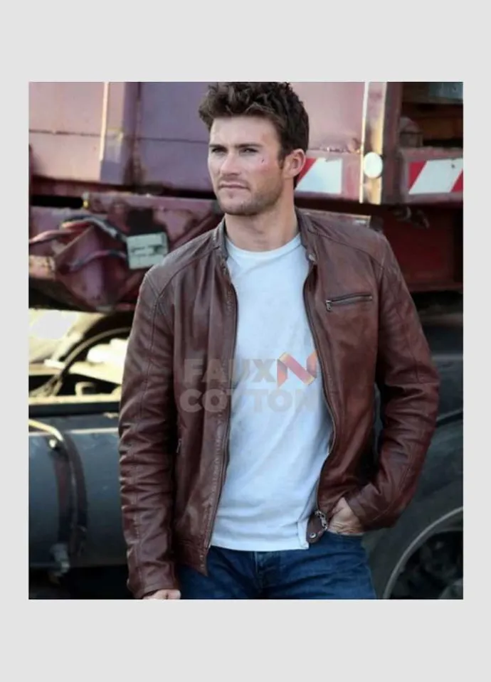 Fate of the Furious Scott Eastwood Brown Leather Jacket