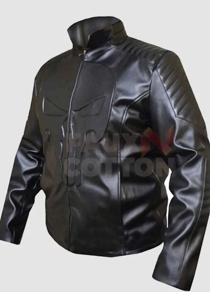 FRANK CASTLE THE PUNISHER SKULL EMBOESED JACKET