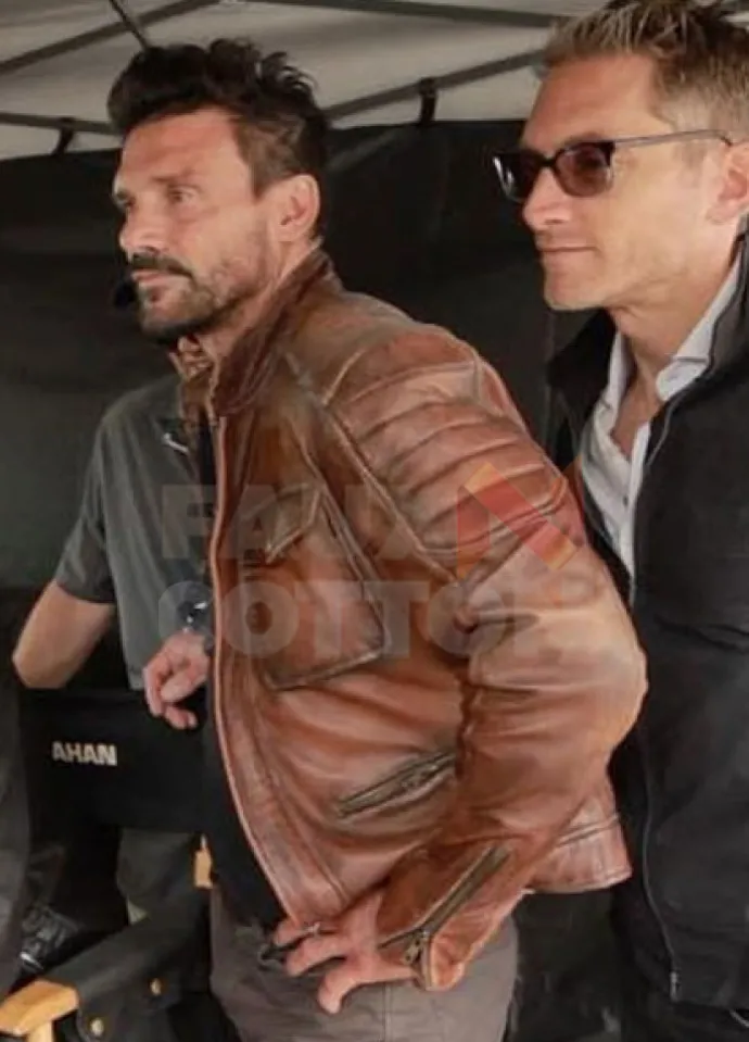 Frank Grillo Boss Level Roy Pulver Distressed Leather Jacket