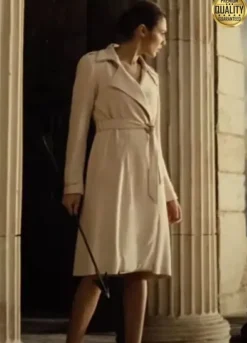 (Gal Gadot) Zack Snyder’s Justice League White Trench Wool Coat