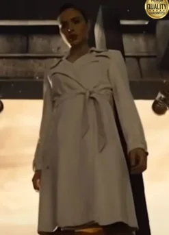 (Gal Gadot) Zack Snyder’s Justice League White Trench Wool Coat