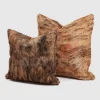 Genuine Brown Cowhide Pillow Cover 16x16 Inches