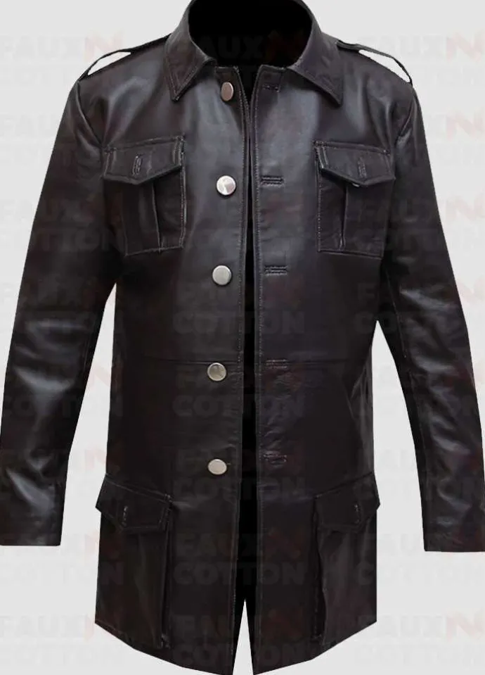 German Brown Blazer Leather Coat