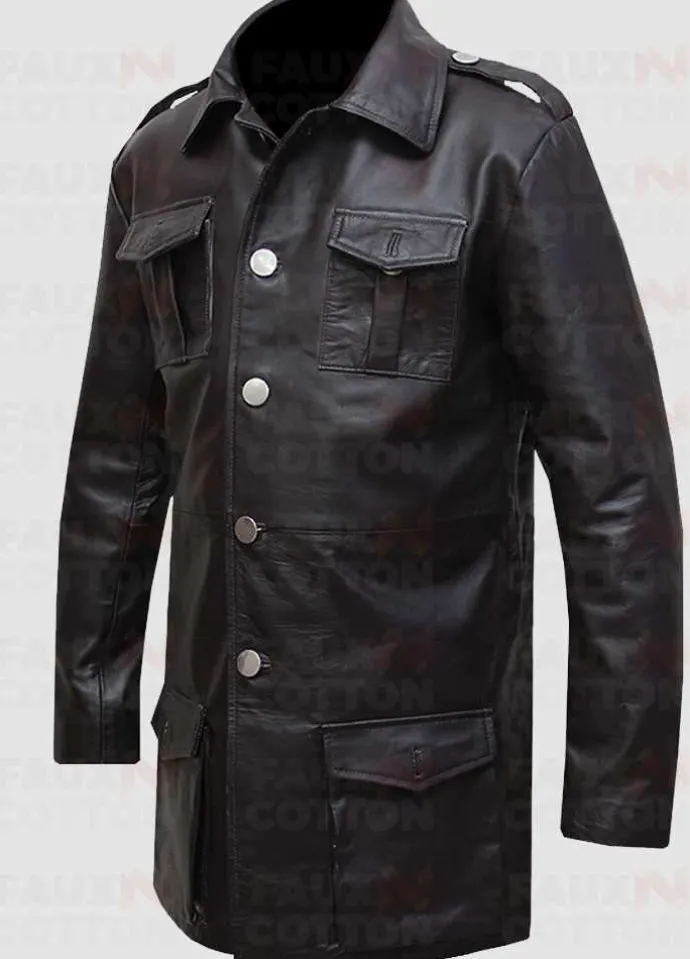 German Brown Blazer Leather Coat