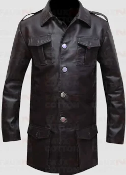 German Brown Blazer Leather Coat