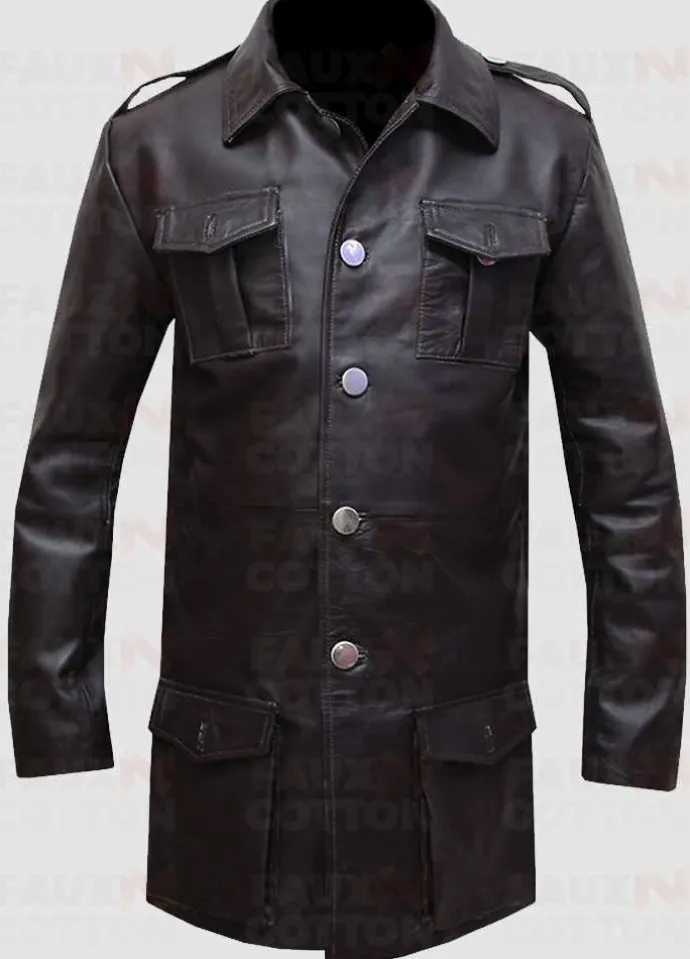 German Brown Blazer Leather Coat