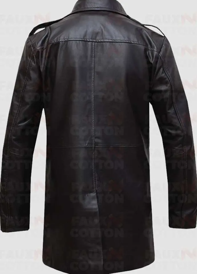 German Brown Blazer Leather Coat
