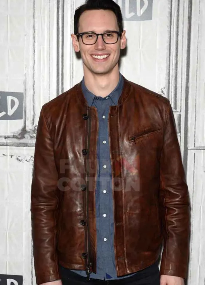 Gotham Cory Michael Smith Brown Leather Jacket