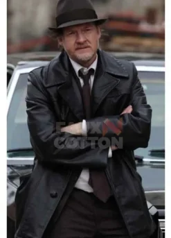 Gotham Donal Logue Black Leather Coat