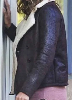 HALLE BERRY BROWN AVIATOR LEATHER JACKET