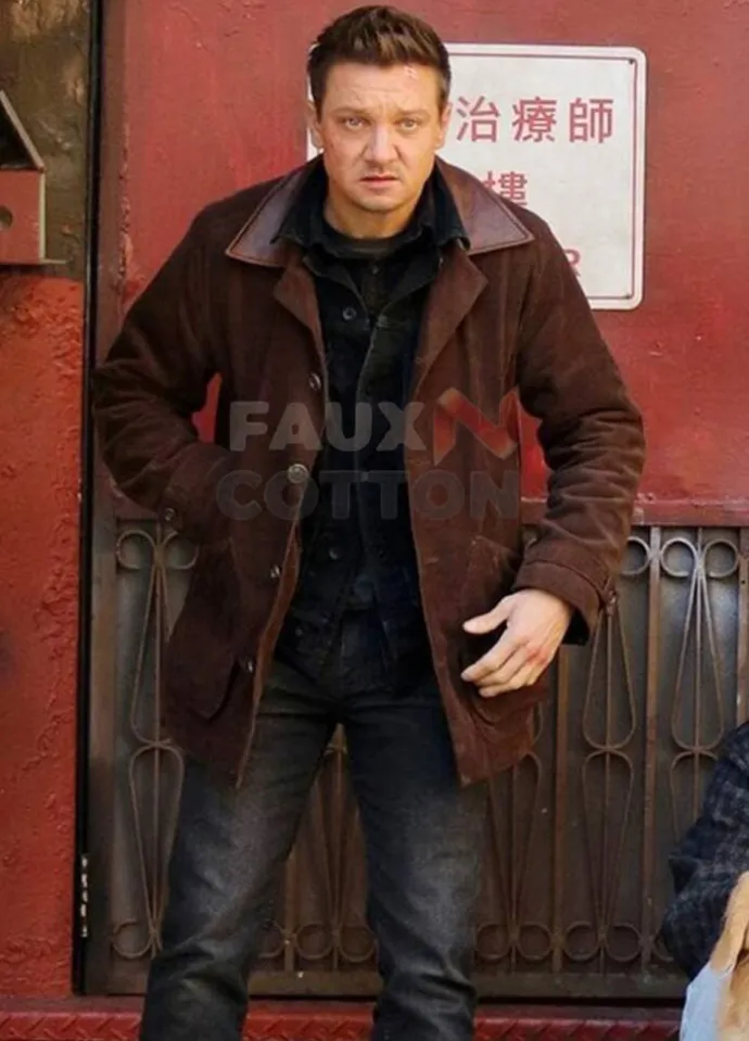 Hawkeye 2021 Jeremy Renner (Clint Barton) Brown Leather Jacket