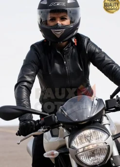 Haywire Gina Carano Black Leather Jacket