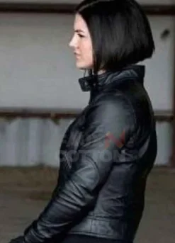 Haywire Gina Carano Black Leather Jacket