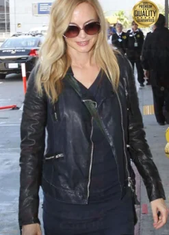 HEATHER GRAHAM BIKER LEATHER JACKET