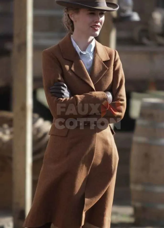 Hell On Wheels Dominique McElligott Brown Coat