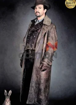 His Dark Materials Lee Scoresby Brown Fur Leather Coat