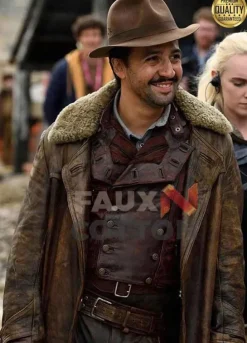 His Dark Materials Lee Scoresby Brown Fur Leather Coat