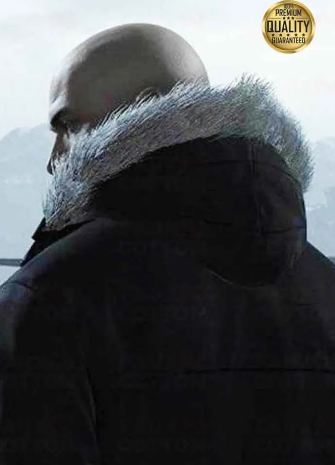 Hitman Agent 47 Black Fur Jacket