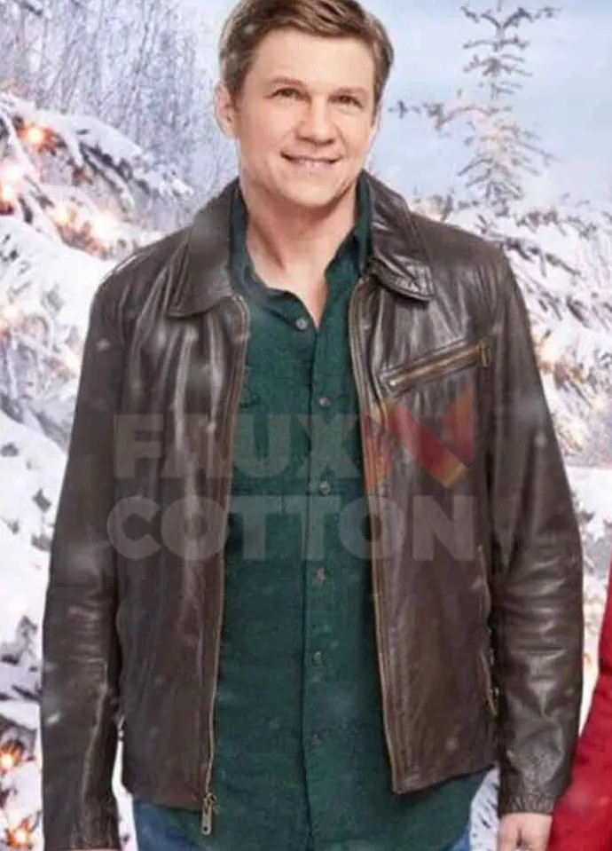 Holiday for Heroes Matt Evans Brown Leather Jacket