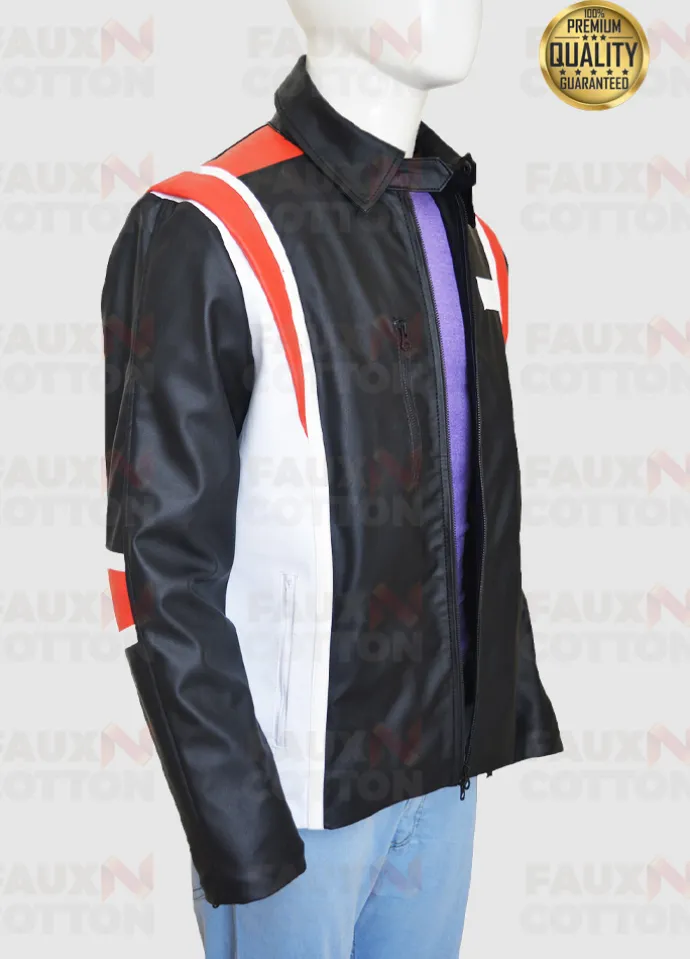 HUGH JACKMAN EDDIE THE EAGLE LEATHER JACKET
