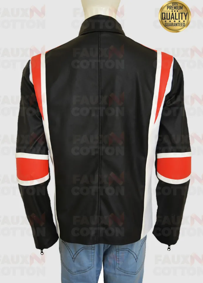HUGH JACKMAN EDDIE THE EAGLE LEATHER JACKET