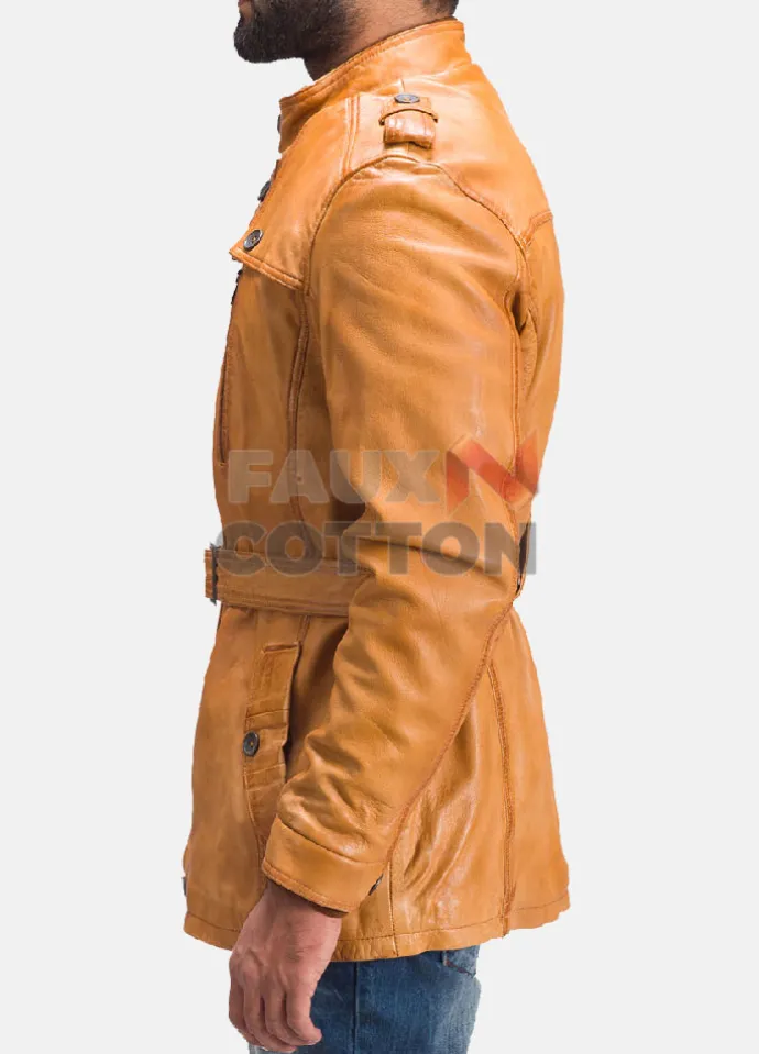 Hunter Tan Brown Fur Leather Jacket