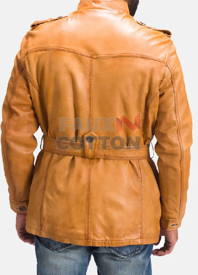 Hunter Tan Brown Fur Leather Jacket