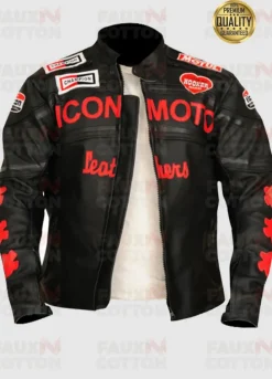 ICONMOTO BLACK BIKER LEATHER JACKET