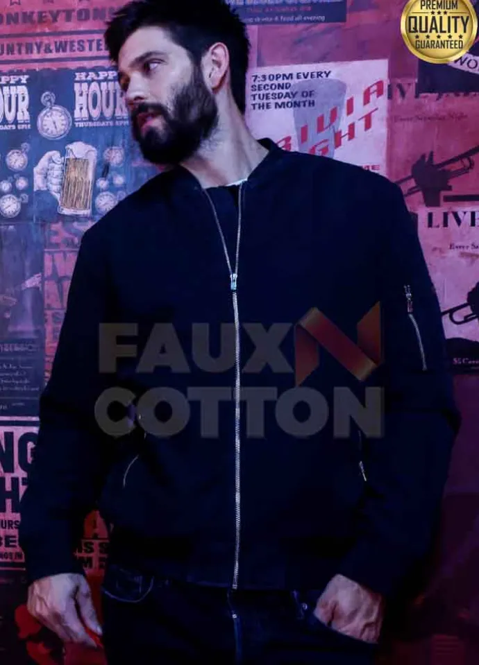In The Dark Casey Deidrick ( Max Parish ) Black Bomber Jacket