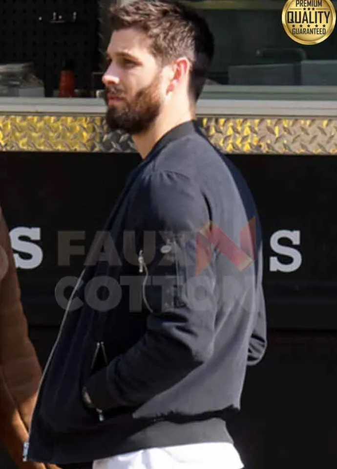 In The Dark Casey Deidrick ( Max Parish ) Black Bomber Jacket