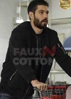In The Dark Casey Deidrick ( Max Parish ) Black Bomber Jacket