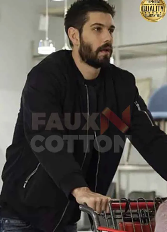 In The Dark Casey Deidrick ( Max Parish ) Black Bomber Jacket
