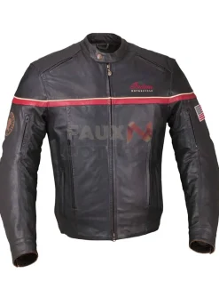 Indian Freeway Black Motorcycle Leather Jacket