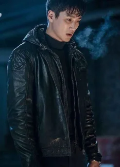 ITAEWON CLASS AHN BO-HYUN BLACK LEATHER JACKET