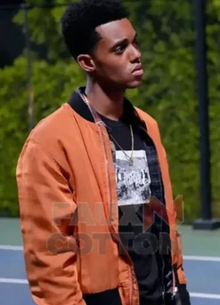 Jabari Banks Bel-Air Orange Bomber Jacket