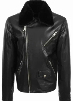 JACK WILLIAMS MEN'S FASHION BLACK LEATHER JACKET