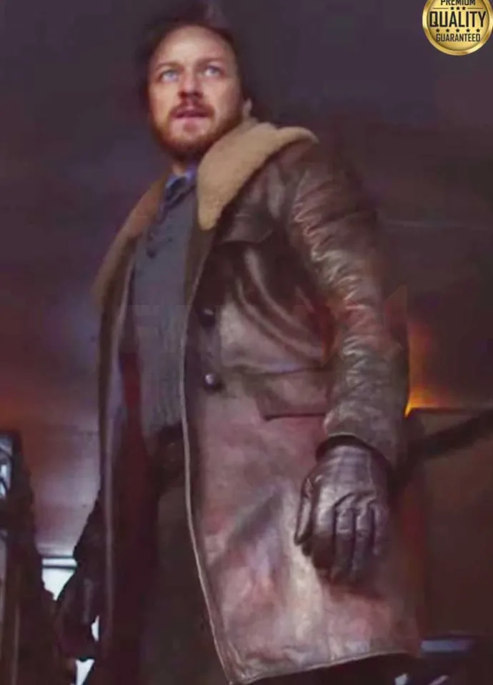 James McAvoy His Dark Materials Brown Shearling Coat