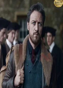 James McAvoy His Dark Materials Brown Shearling Coat