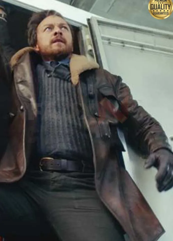 James McAvoy His Dark Materials Brown Shearling Coat