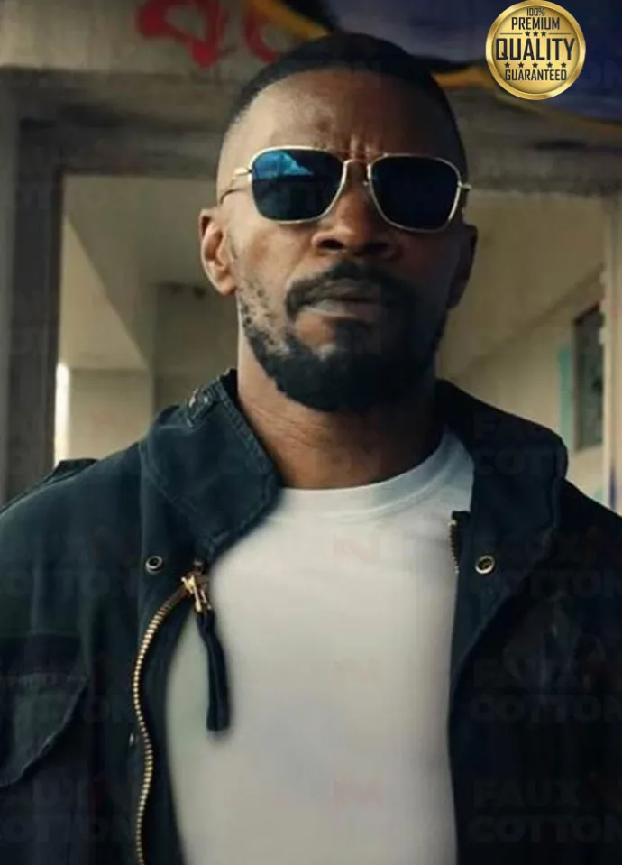 Jamie Foxx Project Power Black Cotton Jacket